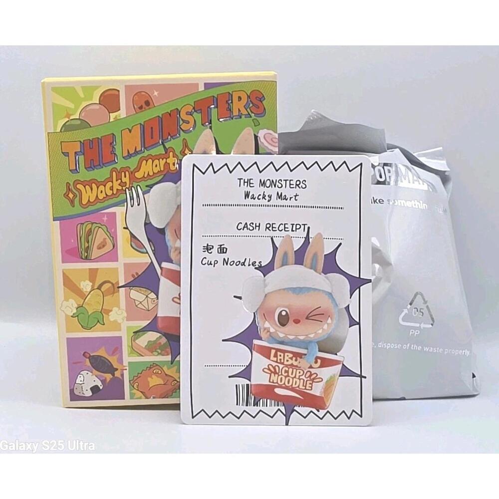 Pop Mart The Monsters Labubu Wacky Mart Cup Noodles Figure Open Box